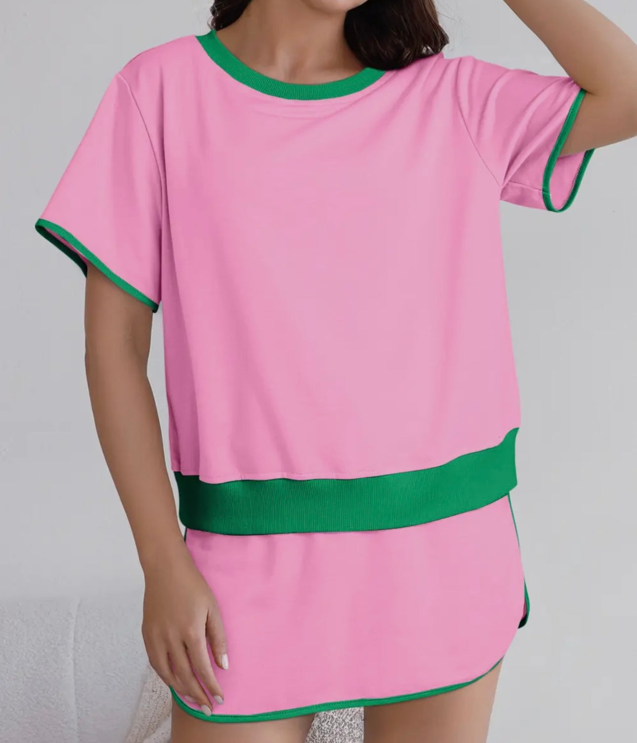 Pink & Green Summer Set Short Sleeve