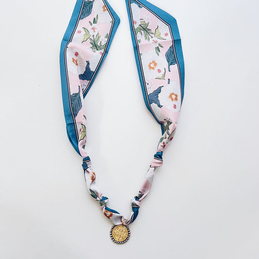 Spring Dreams Floral Scarf Necklace