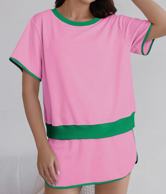 Pink & Green Summer Set Short Sleeve
