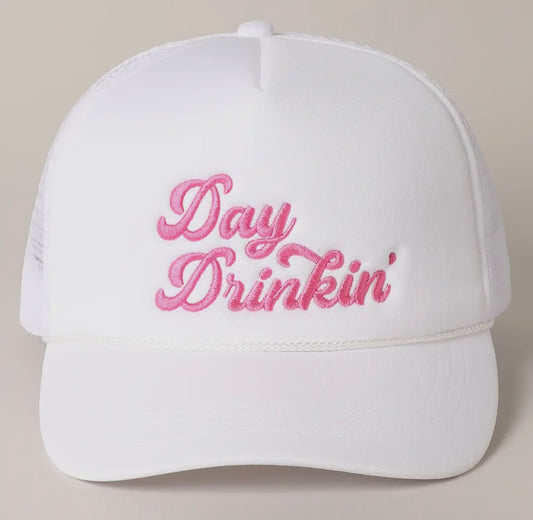 Day Drinkin Hat White/Pink