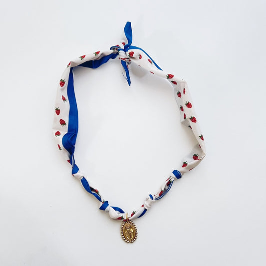 Strawberry Patch Scarf Necklace