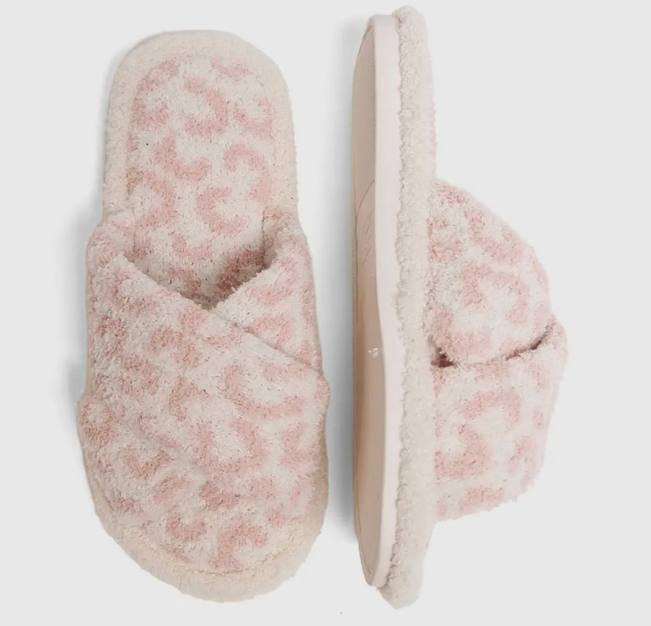 Luxury Soft Crossover Leopard Slippers {Pink}