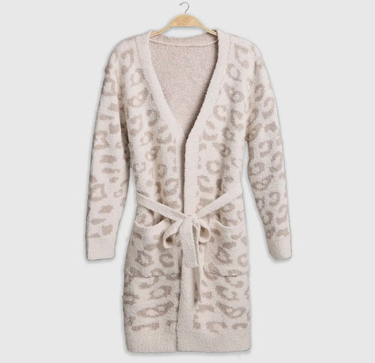 Leopard Print Soft Robe {Light Beige}
