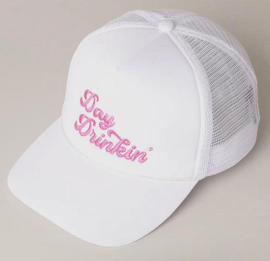 Day Drinkin Hat White/Pink