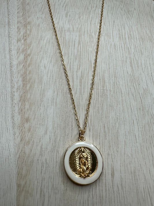 Enamel Cream Necklace