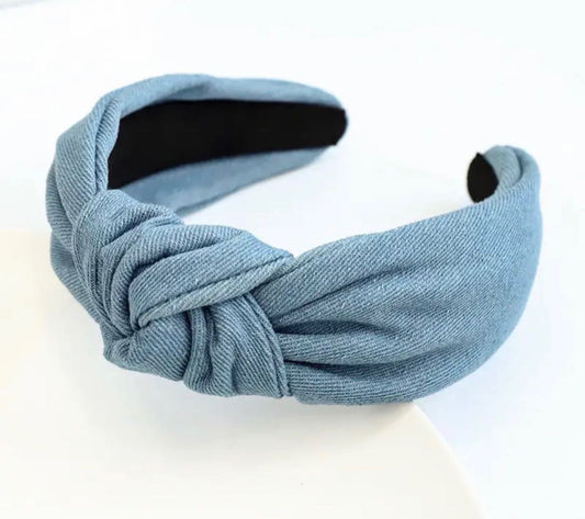 Denim Top Knot Headband